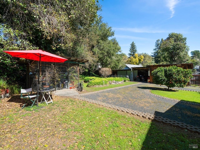 view of yard featuring fence