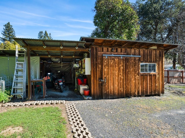 view of outbuilding featuring an outdoor structure