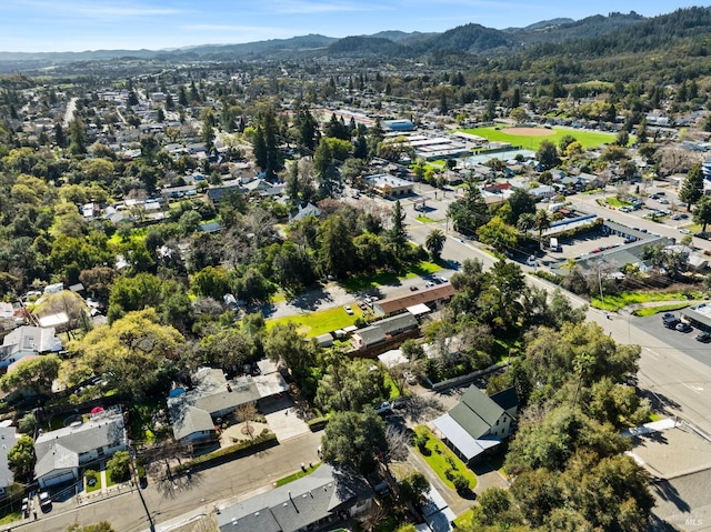 aerial view featuring a mountain view