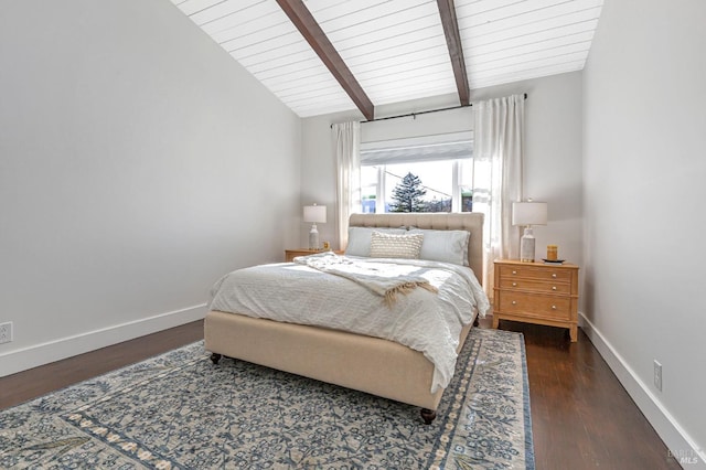 bedroom featuring baseboards, visible vents, a closet, and dark wood-type flooring
