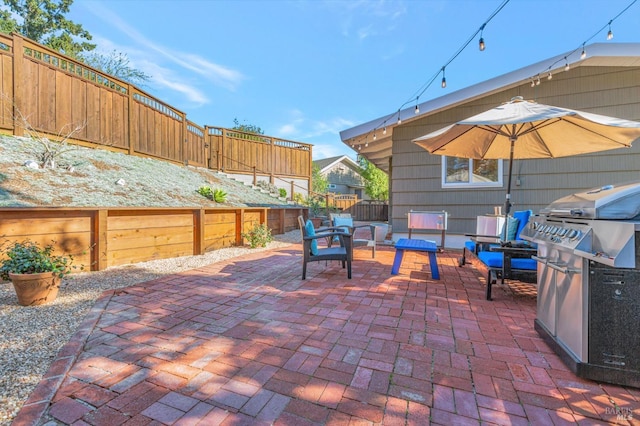 view of patio / terrace with a fenced backyard