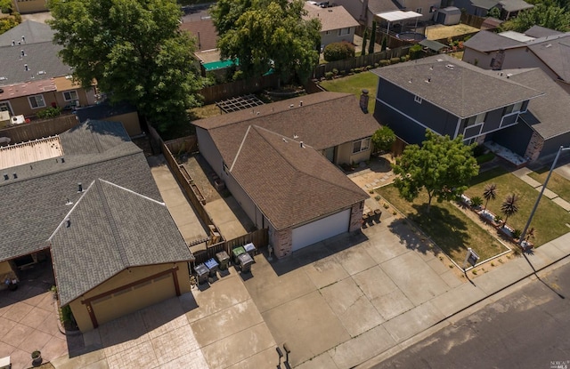 bird's eye view with a residential view