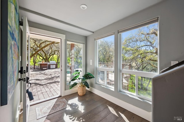 3292 Holland Dr, Santa Rosa, CA 95404 - doorway to outside with hardwood / wood-style flooring and baseboards