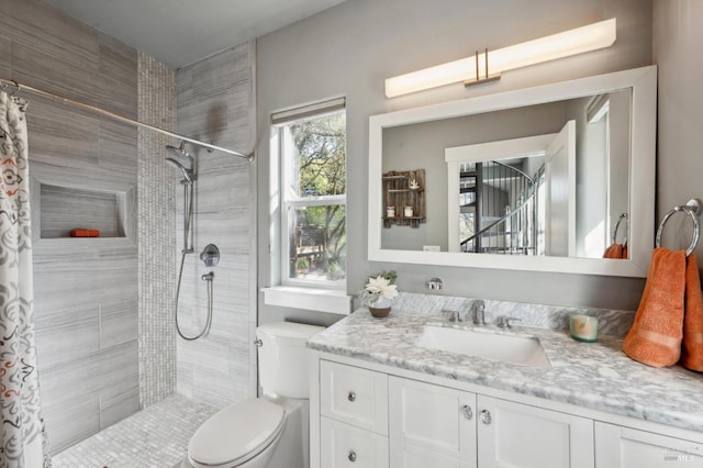 3292 Holland Dr, Santa Rosa, CA 95404 - full bathroom with vanity, toilet, and tiled shower