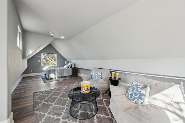 3292 Holland Dr, Santa Rosa, CA 95404 - living room with baseboards, lofted ceiling, and wood finished floors