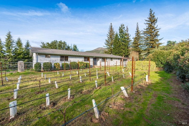 view of yard with fence