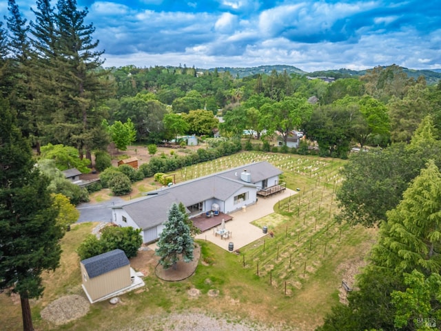 bird's eye view featuring a mountain view