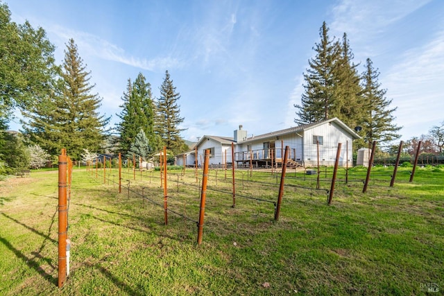 view of yard featuring fence