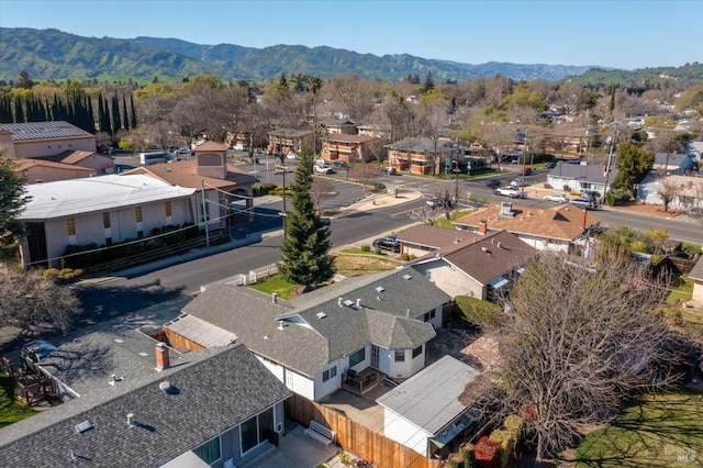 bird's eye view with a mountain view and a residential view