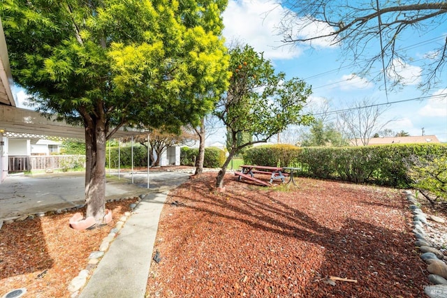 view of yard featuring fence