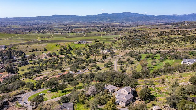 bird's eye view with a mountain view