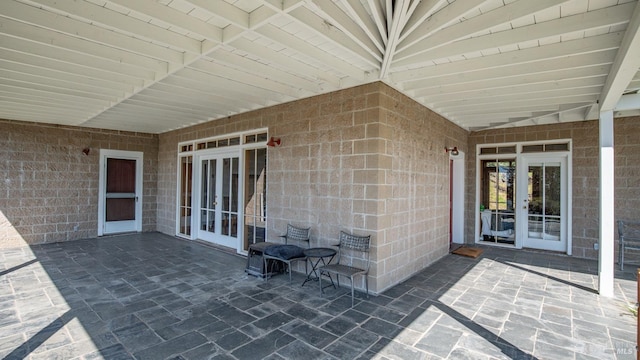view of patio / terrace featuring french doors