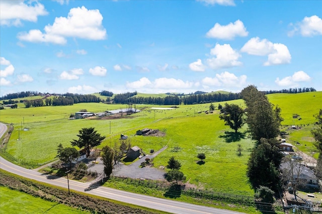 aerial view with a rural view