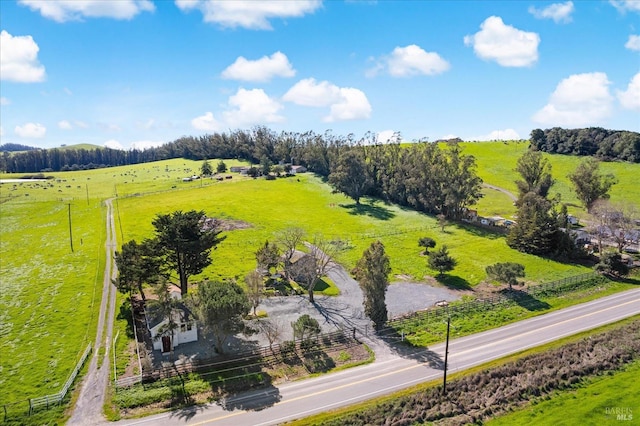 drone / aerial view with a rural view