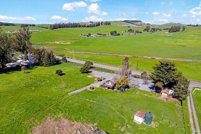 aerial view with a rural view