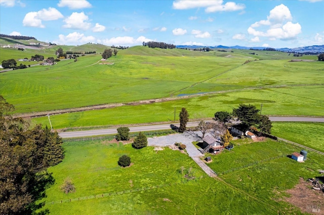 drone / aerial view with a rural view