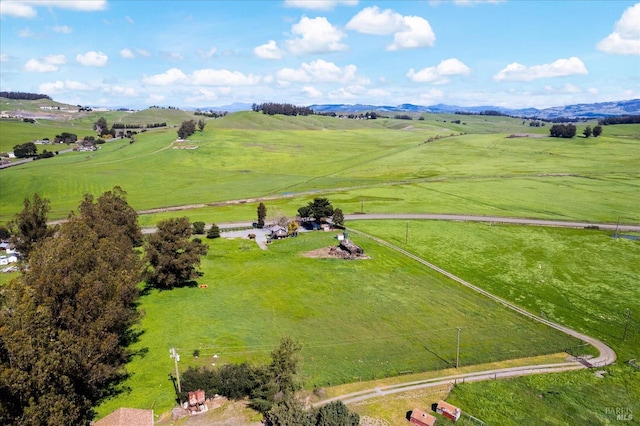 drone / aerial view with a rural view