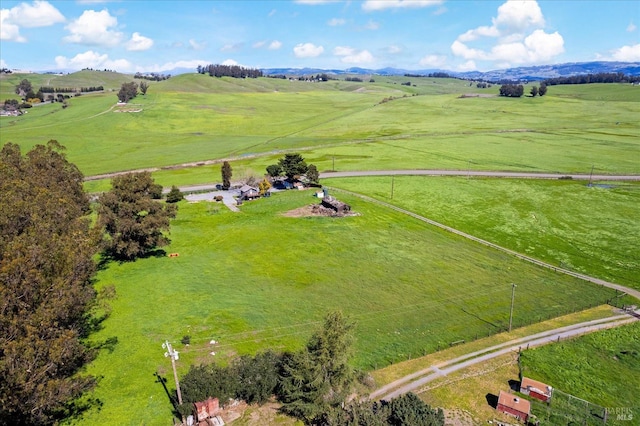 drone / aerial view with a rural view