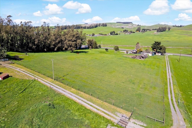 aerial view with a rural view