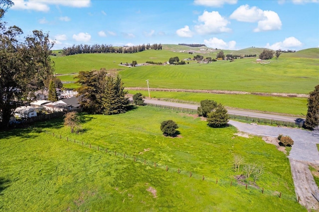 aerial view featuring a rural view