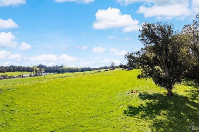 exterior space with a rural view