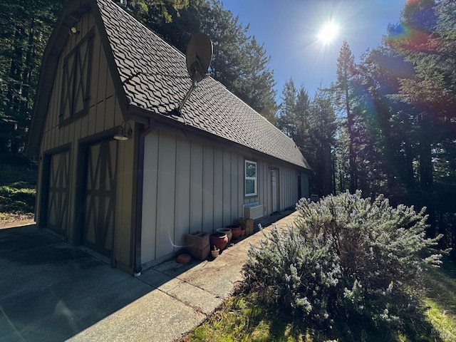 view of property exterior featuring board and batten siding