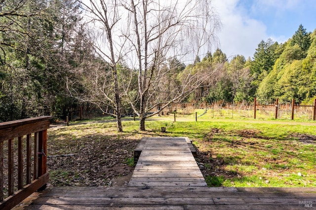 view of yard with fence