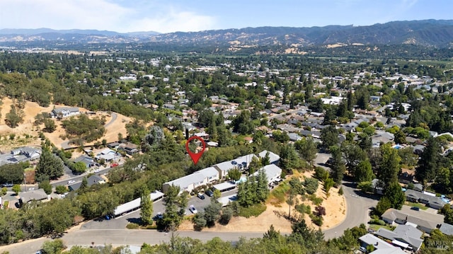 aerial view with a residential view and a mountain view