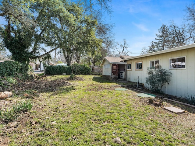 view of yard featuring fence