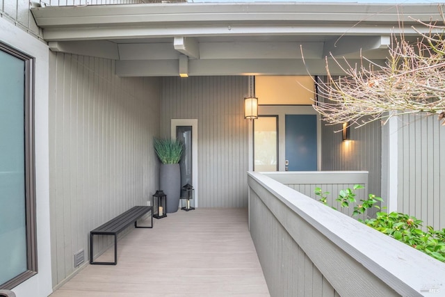 exterior space featuring visible vents and a porch