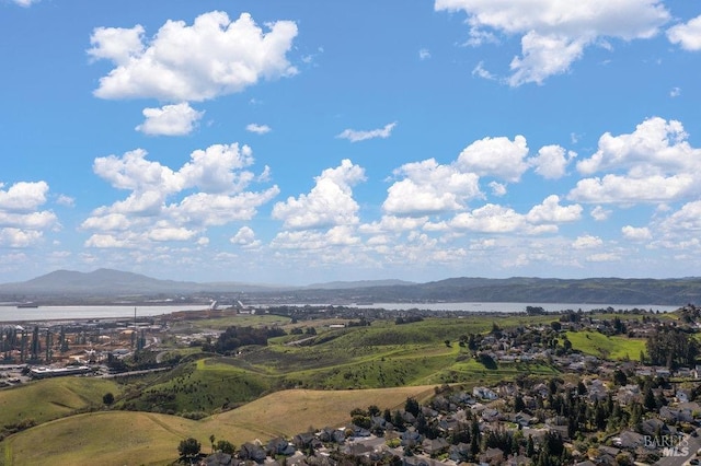 mountain view featuring a water view