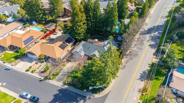 aerial view featuring a residential view