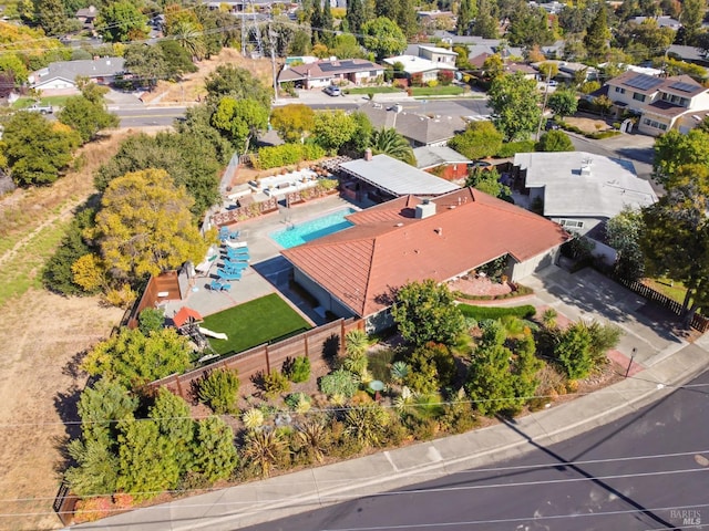 bird's eye view with a residential view