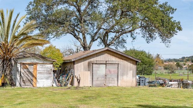 view of shed