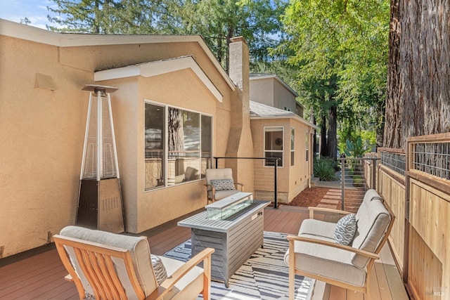 deck with outdoor lounge area