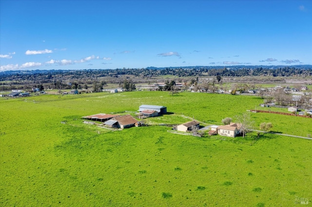 bird's eye view with a rural view