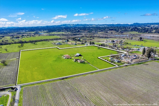 drone / aerial view with a rural view