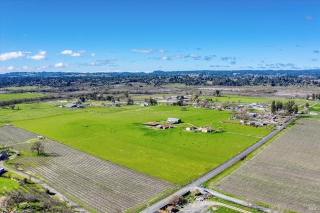 drone / aerial view with a rural view