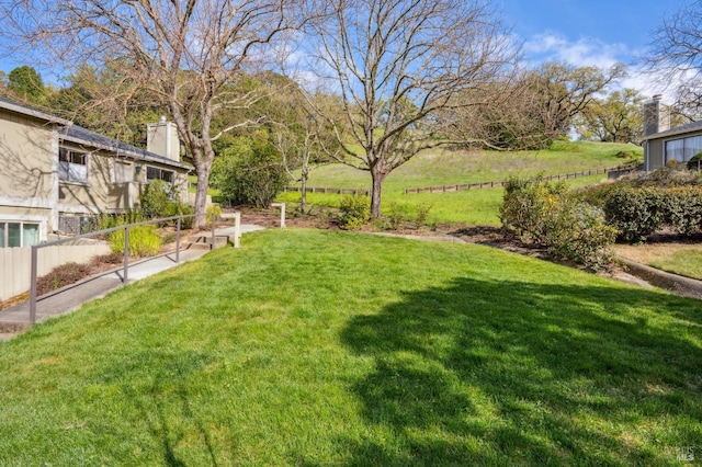 view of yard featuring fence