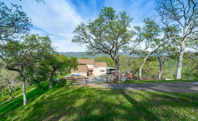 view of yard featuring a fenced front yard