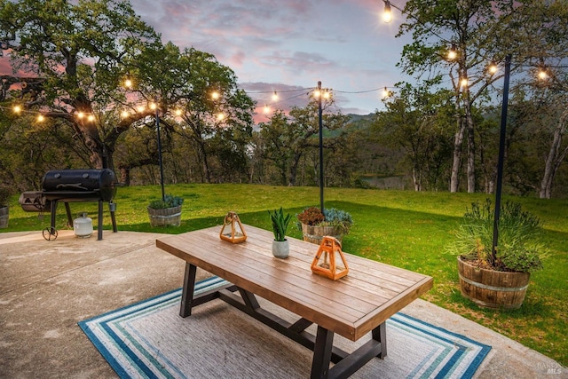 1081 Steele Canyon Rd, Napa, CA 94558 - view of home's community featuring a patio, a yard, outdoor dining space, and view of scattered trees