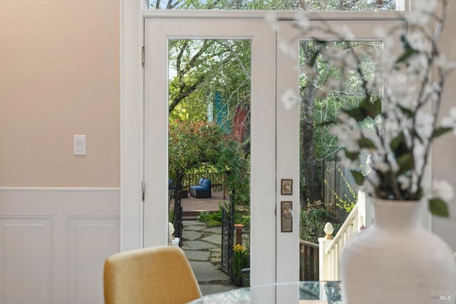 entryway with french doors