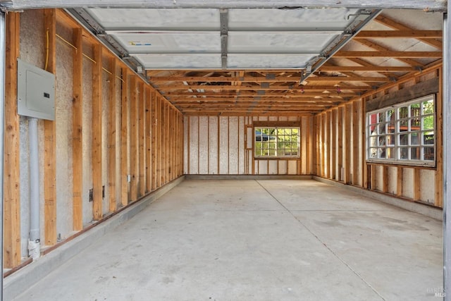 garage with electric panel