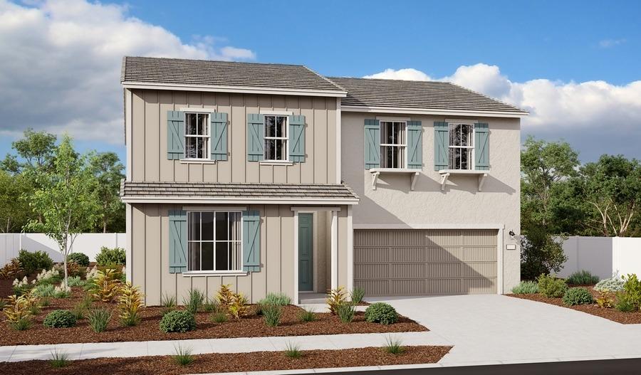 view of front of house with board and batten siding, an attached garage, and fence