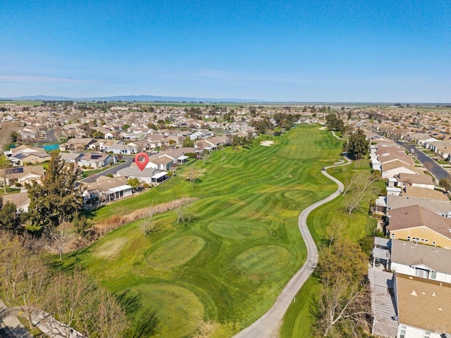 bird's eye view with a residential view and golf course view