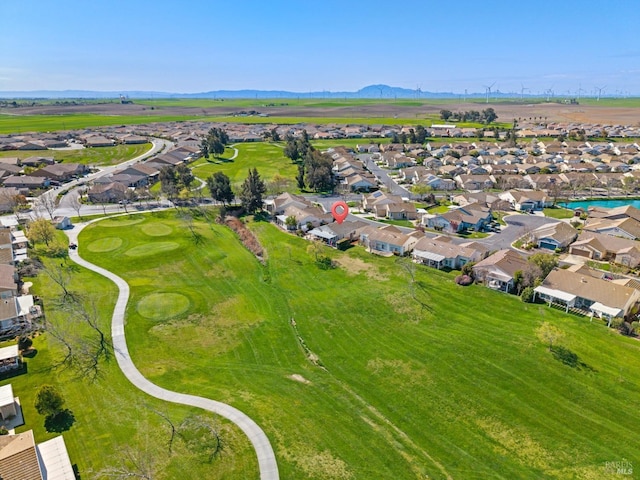 bird's eye view with a mountain view and a residential view