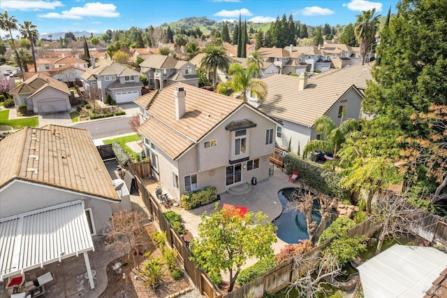 aerial view featuring a residential view