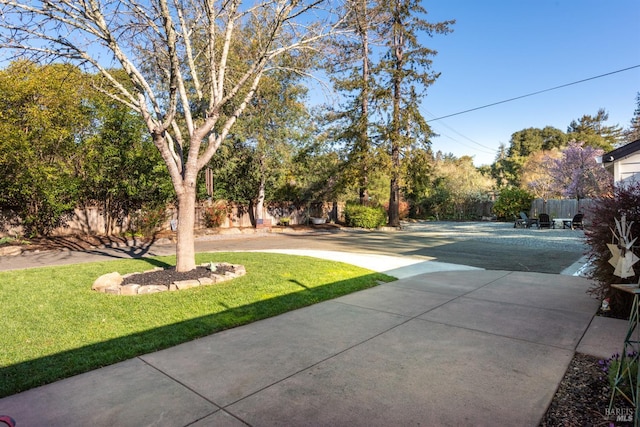 view of road with concrete driveway