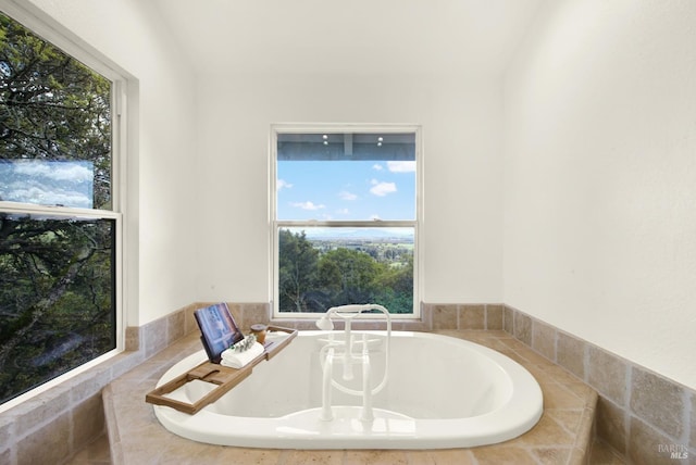 full bathroom with a bath