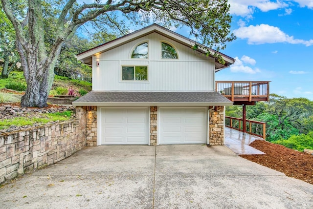 garage with driveway